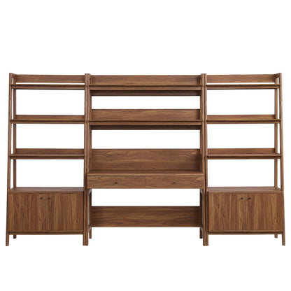 Bixby 3-Piece Wood Office Desk and Bookshelf by Furniture for America