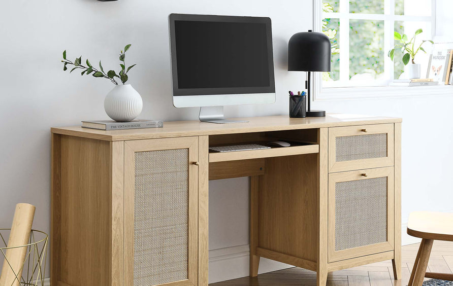 Wren 63" Office Desk in Oak