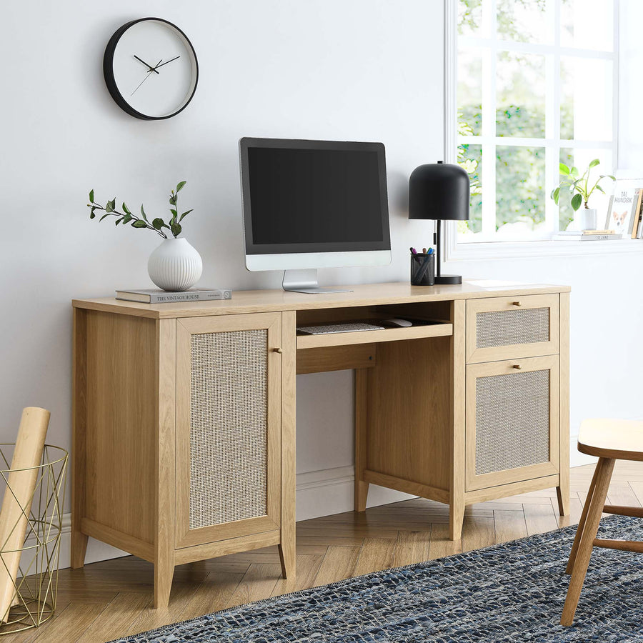 Wren 63" Office Desk in Oak