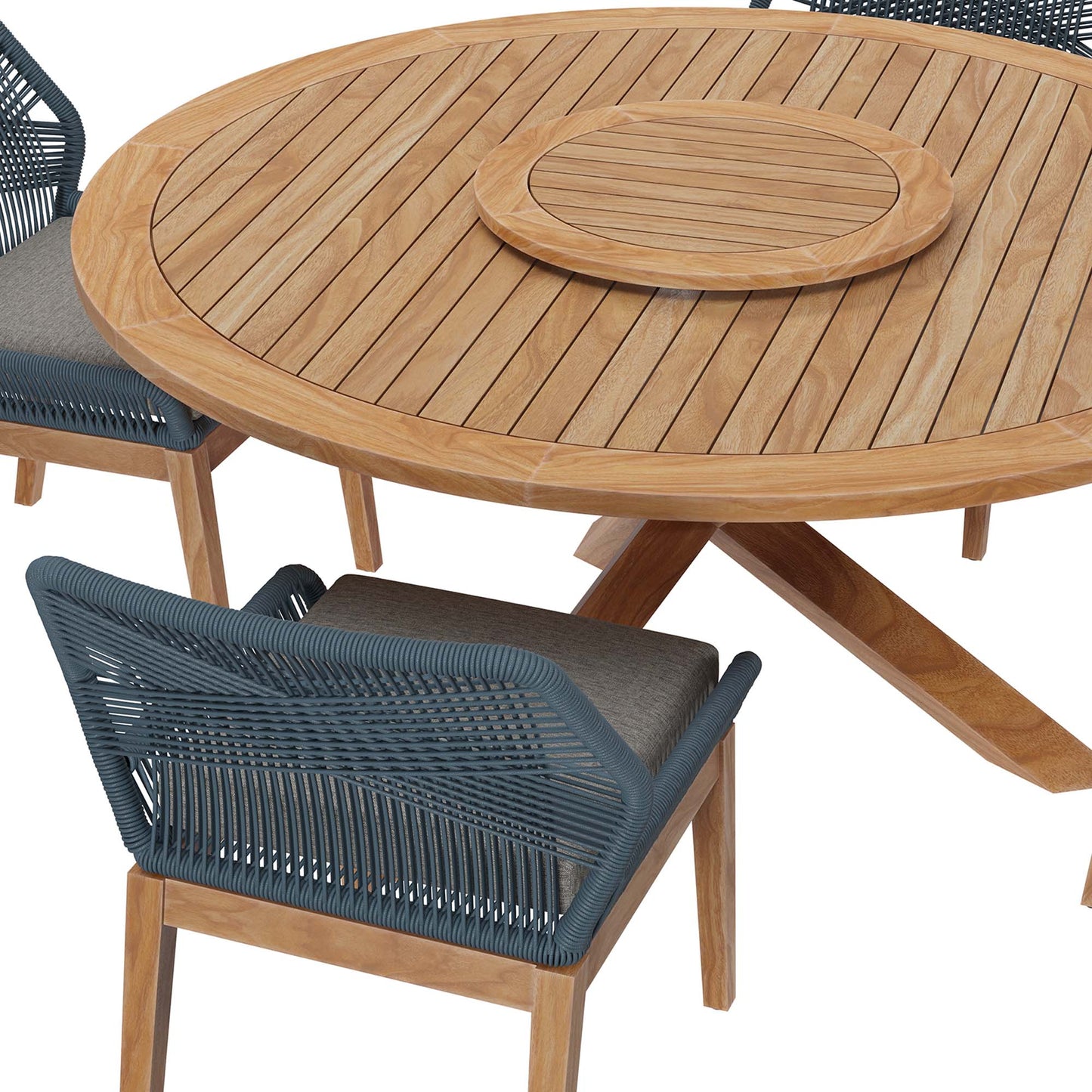 Wellspring 5-Piece Outdoor Patio Teak Wood Dining Set by Furniture For America