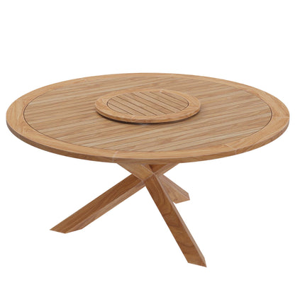 Wellspring 5-Piece Outdoor Patio Teak Wood Dining Set by Furniture For America
