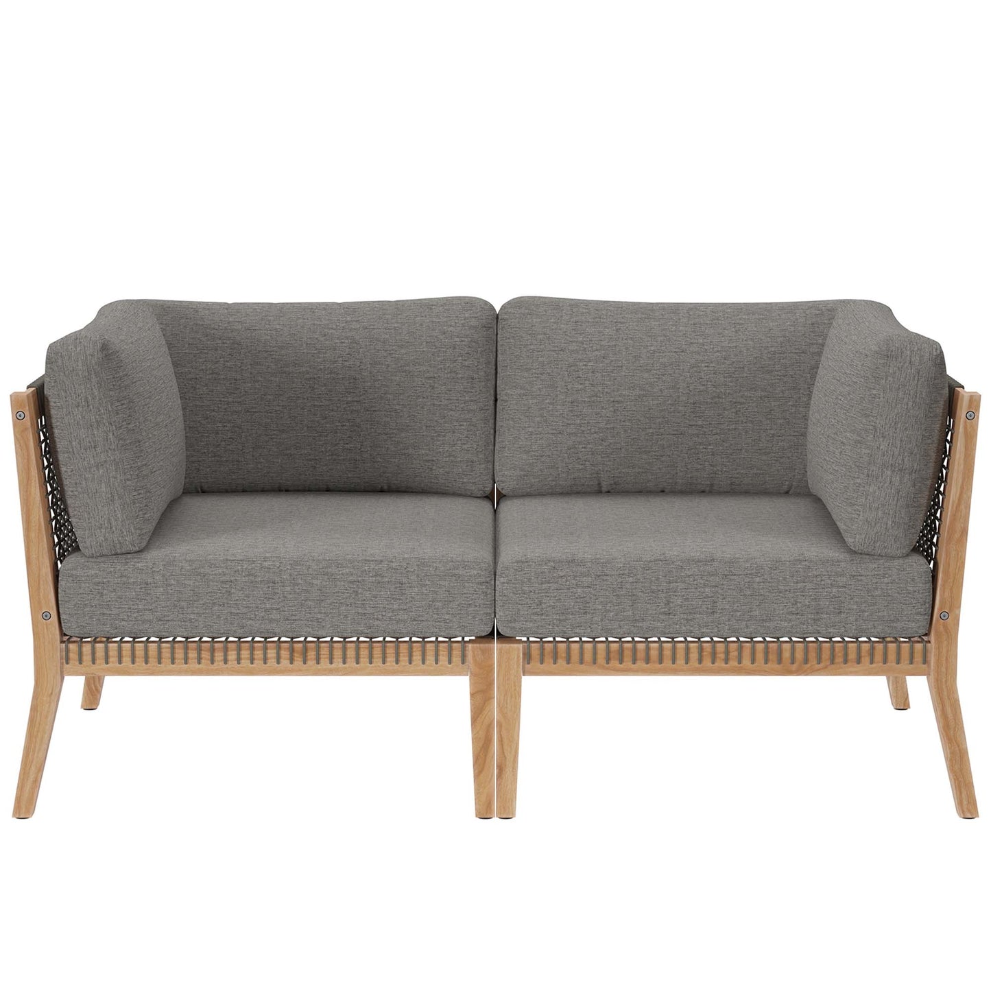 Clearwater Outdoor Patio Teak Wood Loveseat by Furniture for America