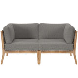 Vesper Outdoor Patio Teak Wood Loveseat in Gray Graphite