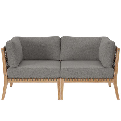 Clearwater Outdoor Patio Teak Wood Loveseat by Furniture for America