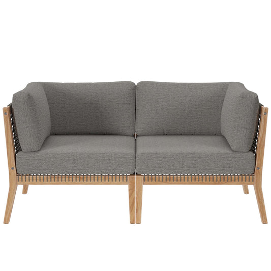 Clearwater Outdoor Patio Teak Wood Loveseat by Furniture for America