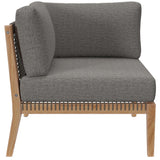 Vesper Outdoor Patio Teak Wood Loveseat in Gray Graphite