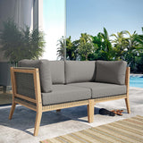 Vesper Outdoor Patio Teak Wood Loveseat in Gray Graphite