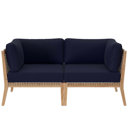 Clearwater Outdoor Patio Teak Wood Loveseat by Furniture for America