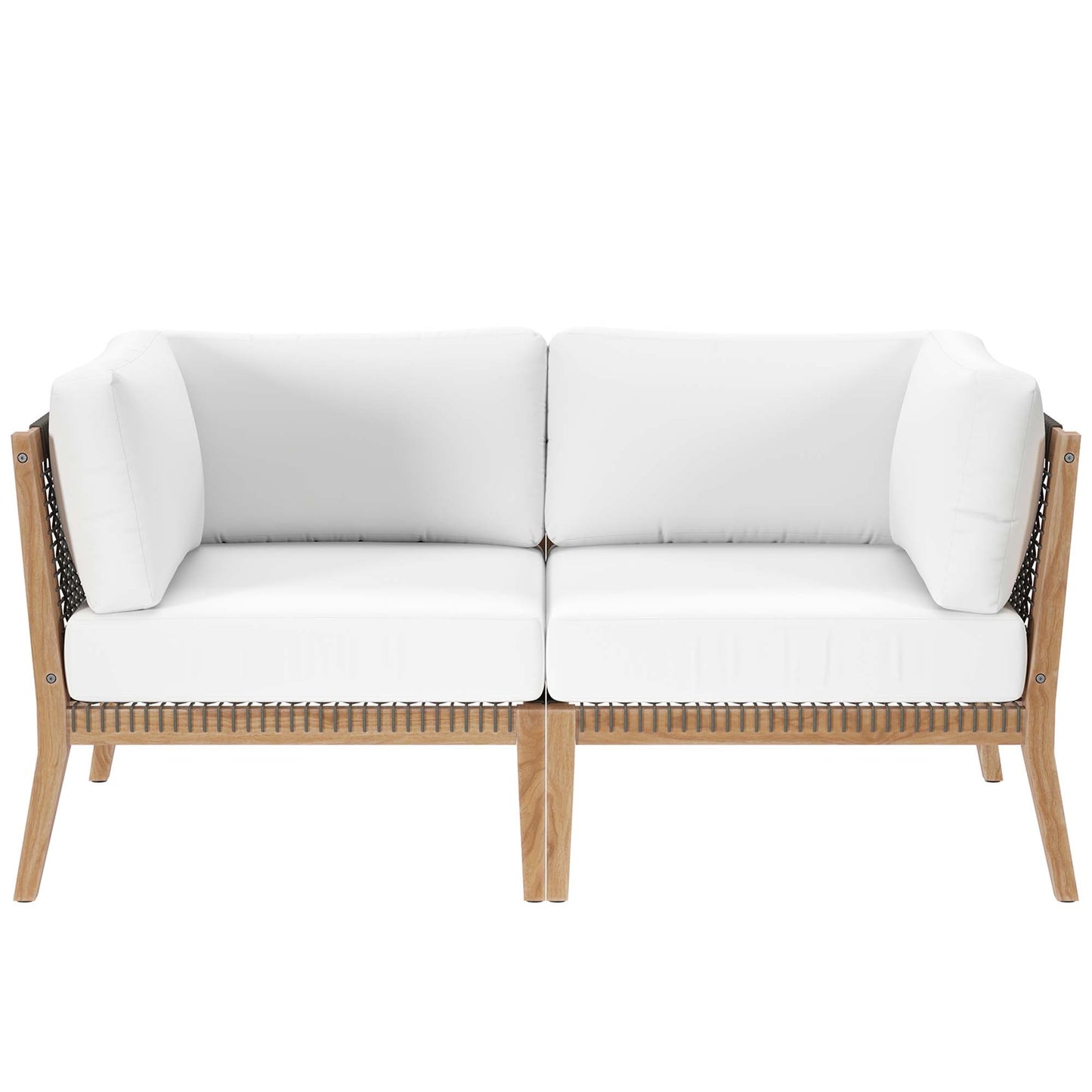 Clearwater Outdoor Patio Teak Wood Loveseat by Furniture for America