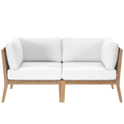 Clearwater Outdoor Patio Teak Wood Loveseat by Furniture for America