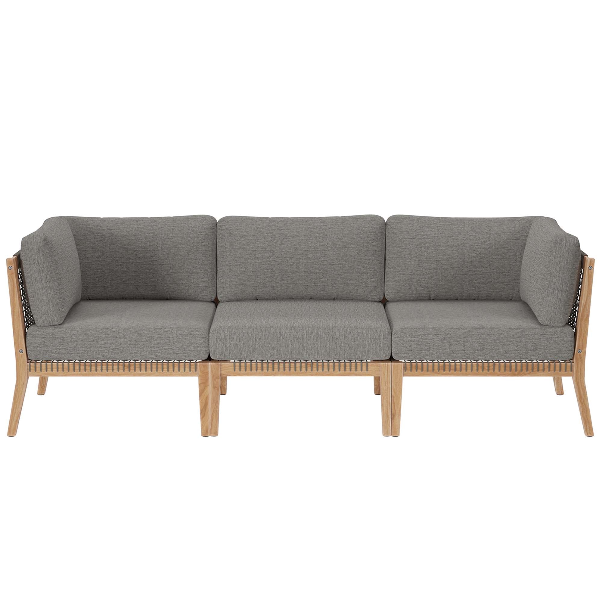 Clearwater Outdoor Patio Teak Wood Sofa by Furniture for America