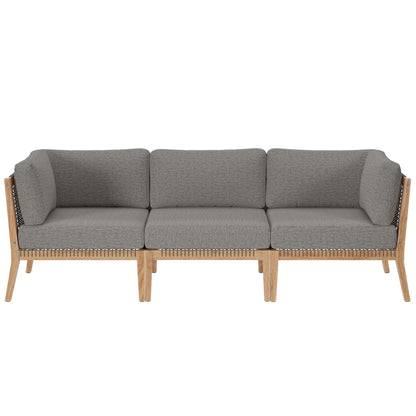 Clearwater Outdoor Patio Teak Wood Sofa by Furniture for America