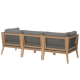Vesper Outdoor Patio Teak Wood Sofa in Gray Graphite