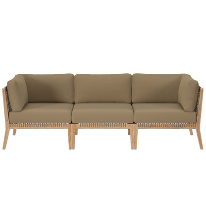 Clearwater Outdoor Patio Teak Wood Sofa by Furniture for America