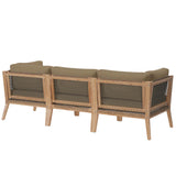Vesper Outdoor Patio Teak Wood Sofa in Gray Light Brown