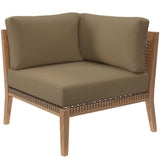 Vesper Outdoor Patio Teak Wood Sofa in Gray Light Brown