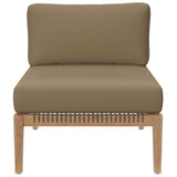 Vesper Outdoor Patio Teak Wood Sofa in Gray Light Brown