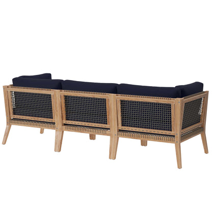 Clearwater Outdoor Patio Teak Wood Sofa by Furniture for America