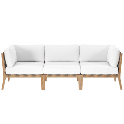 Clearwater Outdoor Patio Teak Wood Sofa by Furniture for America