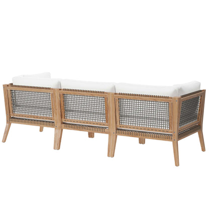 Clearwater Outdoor Patio Teak Wood Sofa by Furniture for America