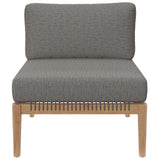 Vesper 4-Piece Outdoor Patio Teak Wood Sectional Sofa in Gray Graphite