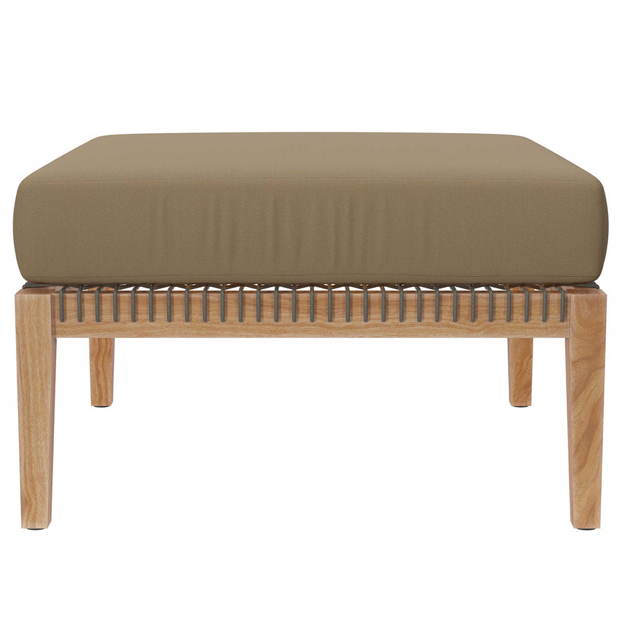 Vesper 4-Piece Outdoor Patio Teak Wood Sectional Sofa in Gray Light Brown
