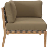 Vesper 4-Piece Outdoor Patio Teak Wood Sectional Sofa in Gray Light Brown