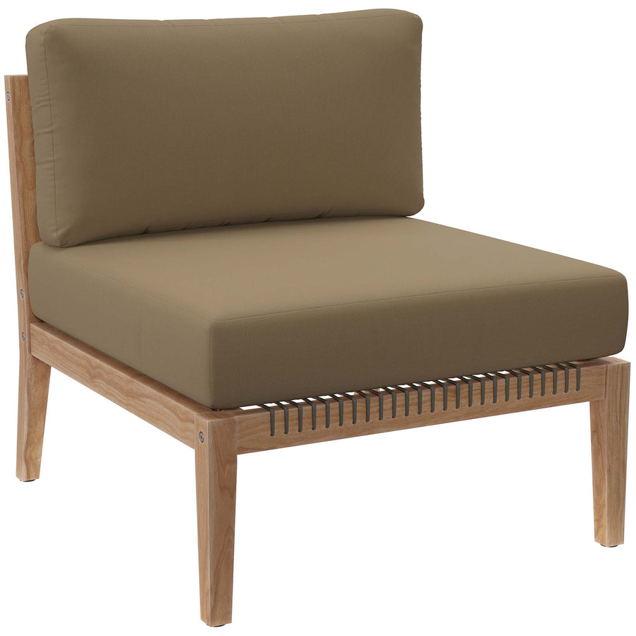 Vesper 4-Piece Outdoor Patio Teak Wood Sectional Sofa in Gray Light Brown