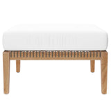 Vesper 4-Piece Outdoor Patio Teak Wood Sectional Sofa in Gray White