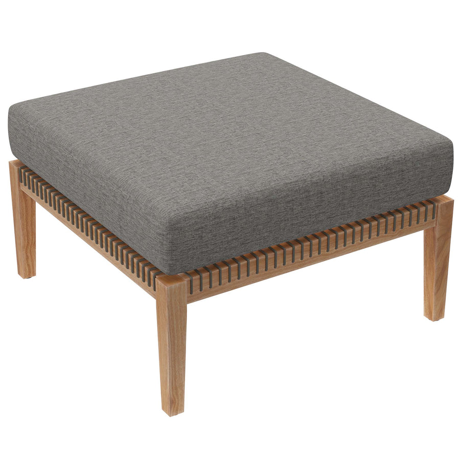 Vesper 6-Piece Outdoor Patio Teak Wood Sectional Sofa in Gray Graphite