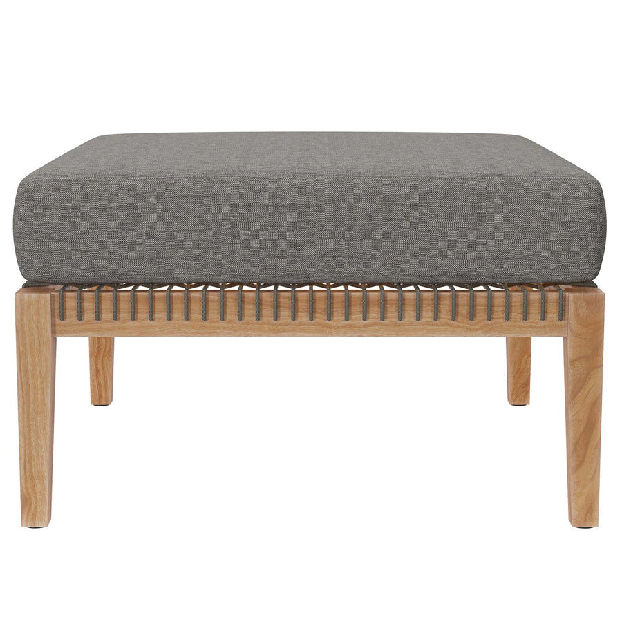 Vesper 6-Piece Outdoor Patio Teak Wood Sectional Sofa in Gray Graphite