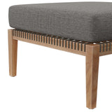 Vesper 6-Piece Outdoor Patio Teak Wood Sectional Sofa in Gray Graphite