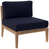Vesper 5-Piece Outdoor Patio Teak Wood Sectional Sofa in Gray Navy