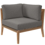 Vesper 6-Piece Outdoor Patio Teak Wood Sectional Sofa in Gray Graphite