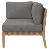 Vesper 6-Piece Outdoor Patio Teak Wood Sectional Sofa in Gray Graphite