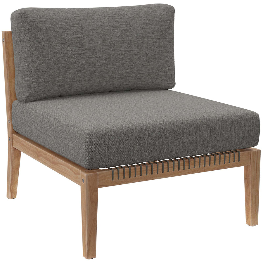 Vesper 6-Piece Outdoor Patio Teak Wood Sectional Sofa in Gray Graphite