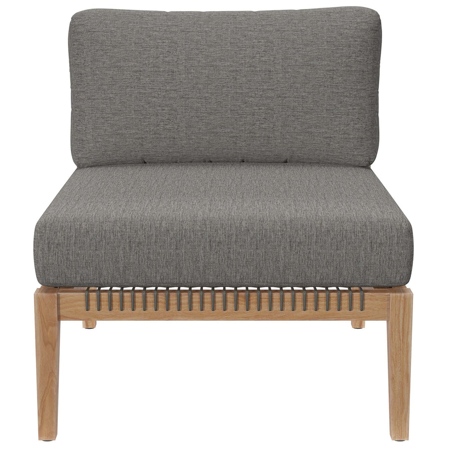 Vesper 6-Piece Outdoor Patio Teak Wood Sectional Sofa in Gray Graphite