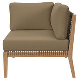 Vesper 6-Piece Outdoor Patio Teak Wood Sectional Sofa in Gray Light Brown