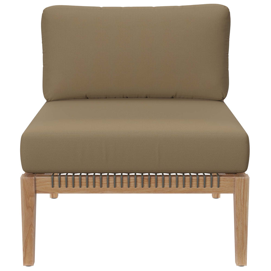 Vesper 6-Piece Outdoor Patio Teak Wood Sectional Sofa in Gray Light Brown