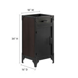 Clover 18" Bathroom Vanity Cabinet (Sink Basin Not Included) in Black Walnut