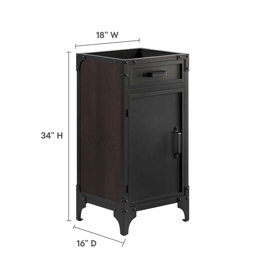Clover 18" Bathroom Vanity Cabinet (Sink Basin Not Included) in Black Walnut