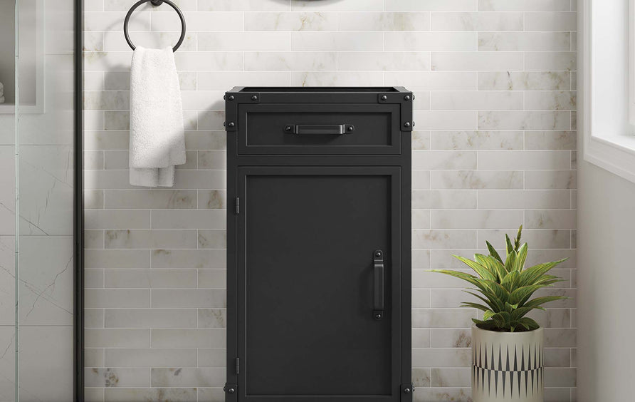 Clover 18" Bathroom Vanity Cabinet (Sink Basin Not Included) in Black Walnut