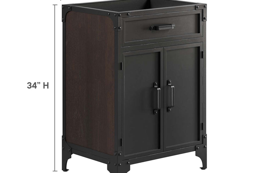 Clover 24" Bathroom Vanity Cabinet (Sink Basin Not Included) in Black Walnut