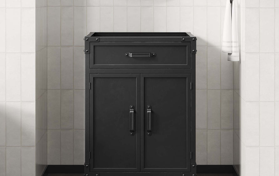Clover 24" Bathroom Vanity Cabinet (Sink Basin Not Included) in Black Walnut