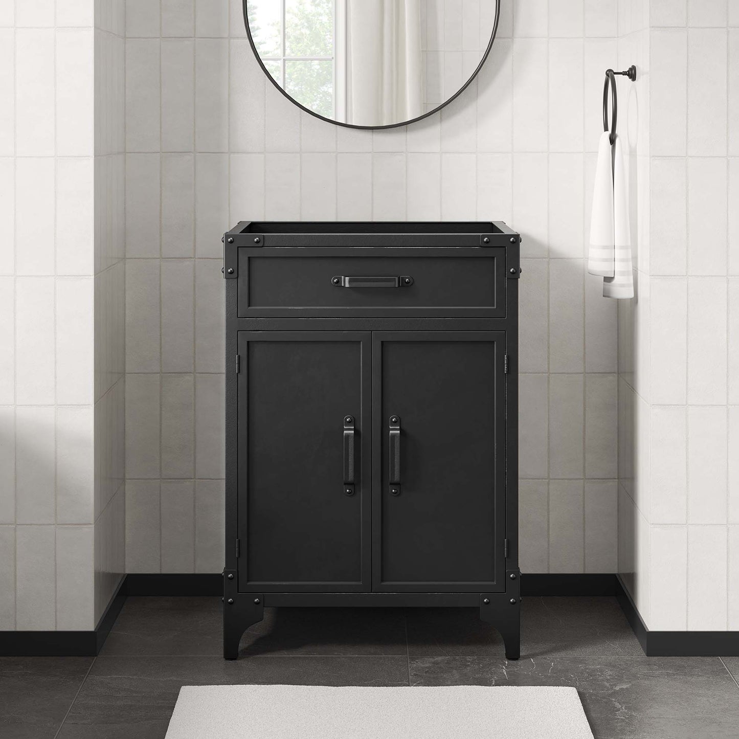 Steamforge 24" Bathroom Vanity Cabinet (Sink Basin Not Included) by Furniture For America