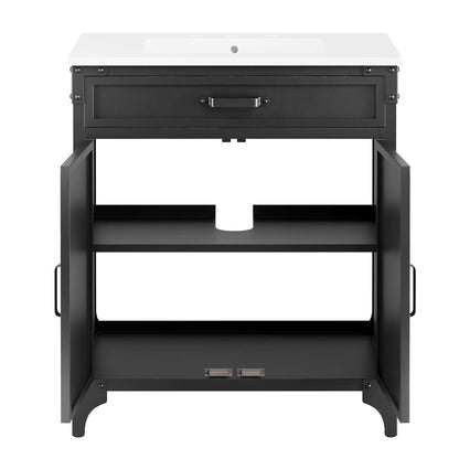 Steamforge 30" Bathroom Vanity Cabinet (Sink Basin Not Included) by Furniture For America