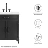 Clover 30" Bathroom Vanity Cabinet (Sink Basin Not Included) in Black Walnut