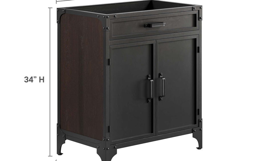 Clover 30" Bathroom Vanity Cabinet (Sink Basin Not Included) in Black Walnut