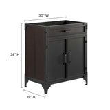 Clover 30" Bathroom Vanity Cabinet (Sink Basin Not Included) in Black Walnut