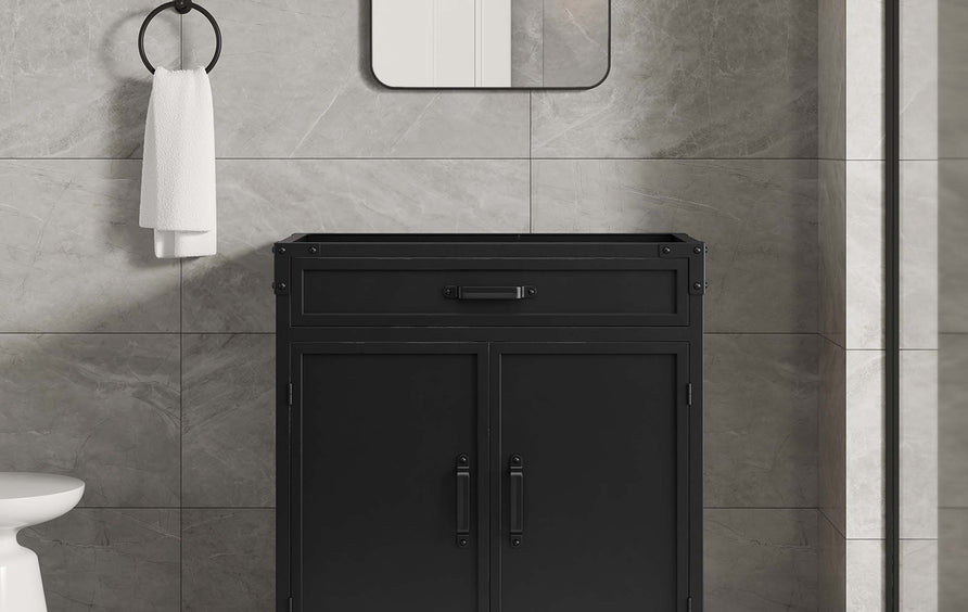 Clover 30" Bathroom Vanity Cabinet (Sink Basin Not Included) in Black Walnut